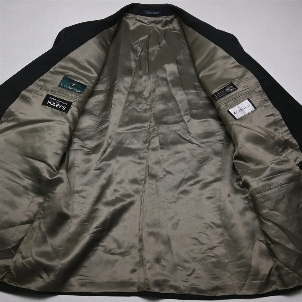 Vtg Mens Double Breasted‎ 40R 34x30 Green 100% Trabaldo Togna Wool Suit
